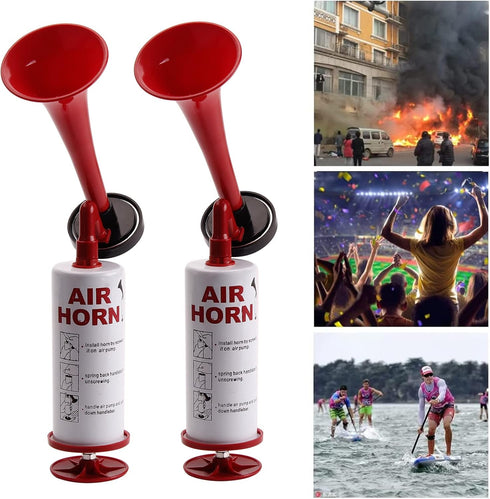 Reusable Air Horn, BANHAO Aluminum Handheld Air Pump Horn Loud Safety Horns