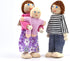 Wooden Dollhouse People Family with 2 Pets (Dog and Cat), 2-4 Inches Doll House Dolls