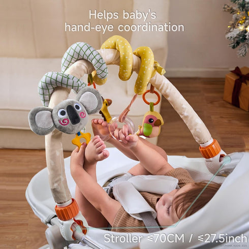2 1 0 3 6 9 12 24 TUMAMA in Spiral Car Seat Toys Arch Stroller Toy Baby Hanging Toys with Clip Adjustable Detachable