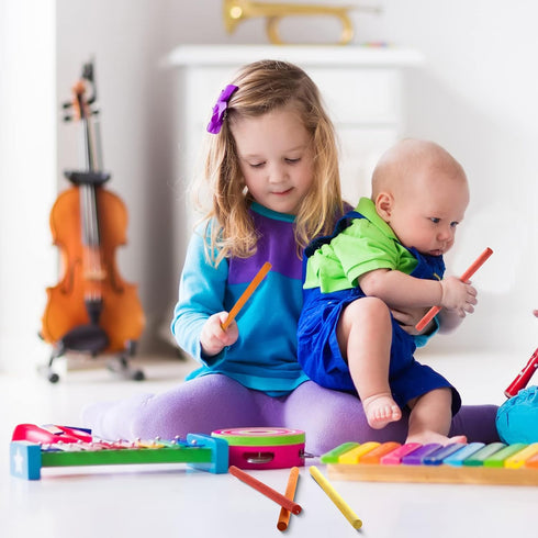 Yookeer 30 Pcs Rhythm Sticks for Kids - Wooden Lummi Music Toys Percussion Instruments for Classroom Play