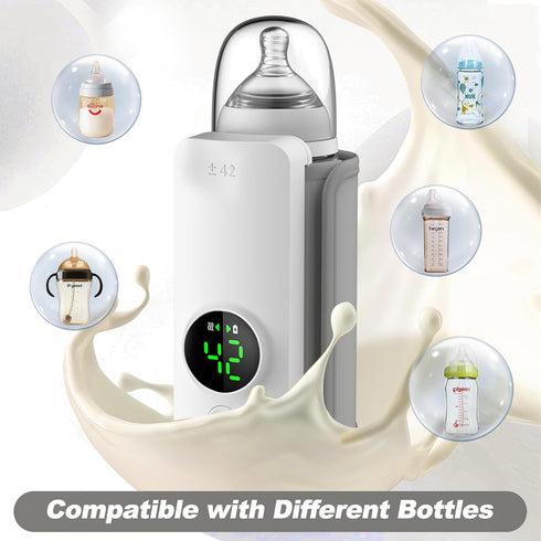 xeamun 6-Speed Portable Bottle Warmer for Travel,Baby Breastmilk and Formula Bottle Warmer, Precise Temperature