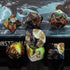 QMAY DND Polyhedral Dice Set - Blue Mix Blood Red (7 Pcs) for Dungeon and Dragons RPG Role Playing Games