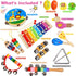 Set, 20 Set Kids Musical Instruments Pcs Toddler Wooden Percussion Instruments for Baby Children with Tambourine