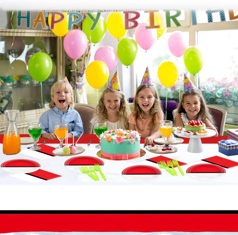 Cartoon Animation Birthday Party Supplies - Video Games Themed Party Tableware Includes 20 Plates, 20 Napkins, and