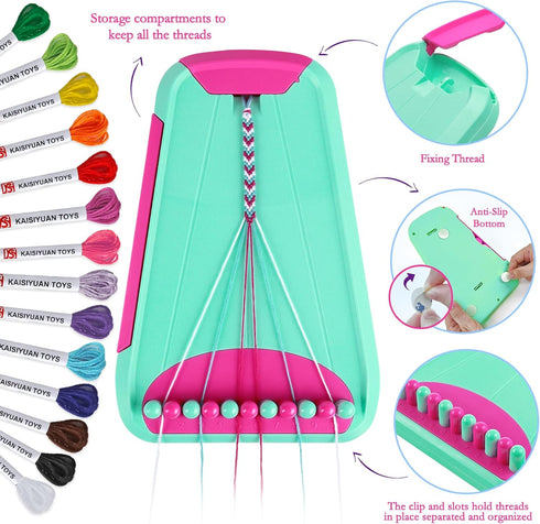 Rdfmy 8-12 Friendship Bracelet Making Kit for Girls, Arts and Crafts Bracelets String Maker Kit for Kids Ages Christmas