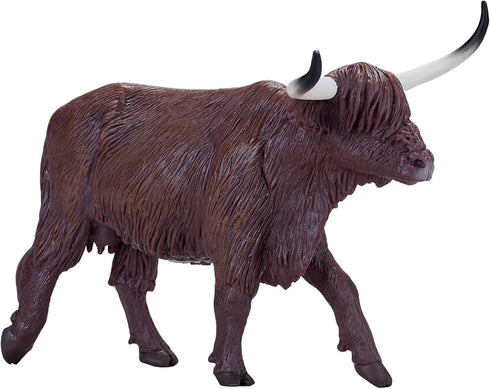 MOJO Highland Cow, Realistic Farm Animal Toy Replica, Hand Painted Figurine
