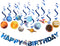 SUNBEAUTY Solar System Hanging Decoration, Happy Birthday Banner for Kids Birthday Party Supplies