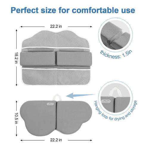 Elbow Set Roslim Bath Kneeler and Rest Pad - Quick Dry Soft Bath Mat Bundle - Non-Slip Durable Foam Kneeling Pads