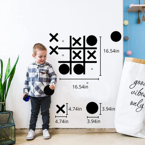 Magnetic Tic Tac Toe Wall-Mount Game, Modern Game Room Decor for Kids & Adults, Best Gift