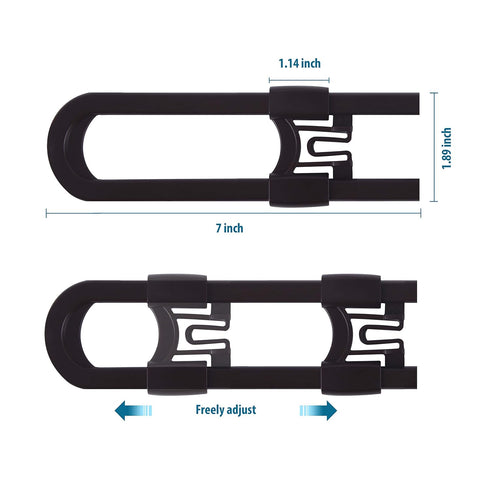 Sliding Cabinet Locks Baby Proofing – Adjustable Child Safety Latches for Knobs & Handles, 10 Pack