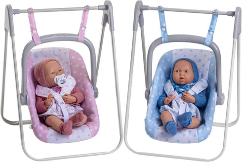 JC Toys - for Keeps Playtime 2 in 1 Baby Doll Swing and Portable Carrier for Dolls up to 18"