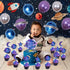 Galaxy Birthday Party Decorations for Kids, Happy Birthday Banner, Outer Space Metallic Balloons, Planet Star Cake