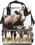 DWVTSLH Cow Painting Diaper Bag Backpack Multifunction Nappy Bags Waterproof Mummy Backpack Large