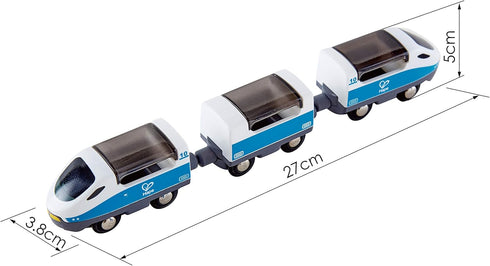 E3728 Set 3 10.63" 1.5" 1.97", 7 Pack Hape Intercity Train Toy, Kids Train Toy with Accessories, x Open/Close Magnetic