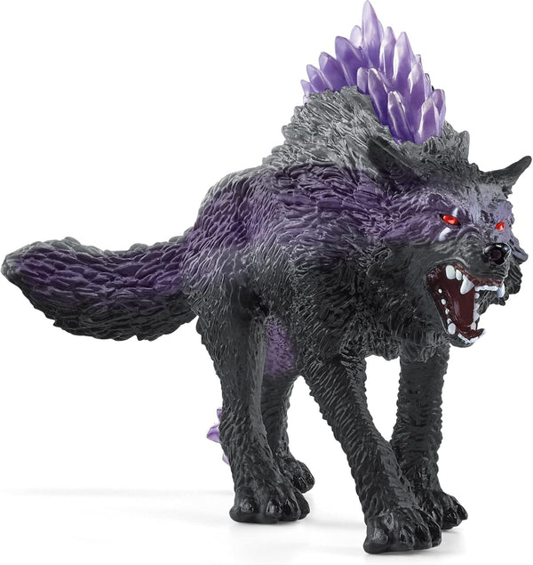 Schleich Eldrador Creatures Mythical Shadow Wolf Action Figure - Purple Coat and Translucent Back Crystals, Gift for