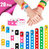 Aoriher Back to School Silicone Charm Bracelets for Kids, 7 Inch Adjustable Rubber Wristband with Holes