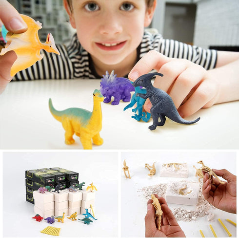 12 Pack: 3D Sets, Dinosaur Excavation Kits for Kids, Dino Dig Kits, Dig a Dinosaur Fossil and Figure Bulk Science