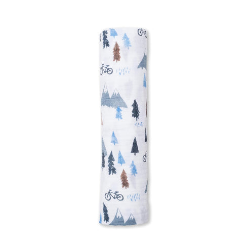 lulujo Baby 100% Cotton Muslin Swaddle Blanket, 47 x 47-Inches, Mountain Top Design
