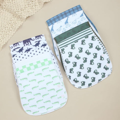 2-in-1 3 Set Newborn,12-Pack Baby Burp Cloths &Baby B.ibs Design Layers Thicken Cotton Absorbent and Soft Spit Up
