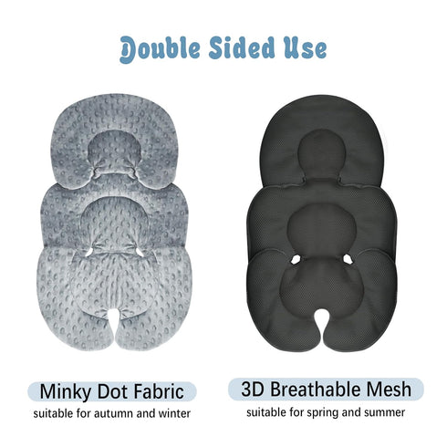 KAKIBLIN 2-in-1 Reversible Infant Car Seat Insert, Soft Baby Car Seat Cushion for Newborn, Stroller, Bouncer