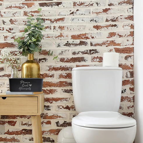 Moorfowl Please Seat Yourself Wipes Dispenser for Guest Bathroom Flushable Wipes Container Holder Cute Funny Rustic
