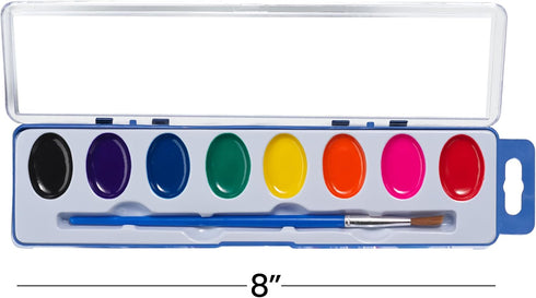 Sets Pack 12, 8 Bedwina Watercolor Paint for Kids - Bulk of Washable Water Color Paints in Palette Tray and Painting