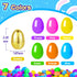 MGparty 52 Pack 2.3" Easter Eggs Empty Plastic Bright Colors Eggs with Golden Eggs for Easter Egg Hunt Party Favors