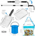 Waybas 4pcs Shelling Scooper Tools for Beach, Adjustable Shark Tooth Sand Sifter with Mesh Shell Collecting Bag