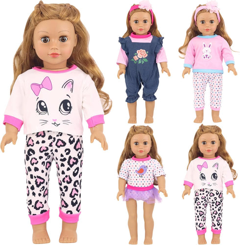 4 Sets Baby Doll Clothes for 14-18 Inch Dolls, Fashion Clothes Dresses and Accessories for New Born Baby Dolls