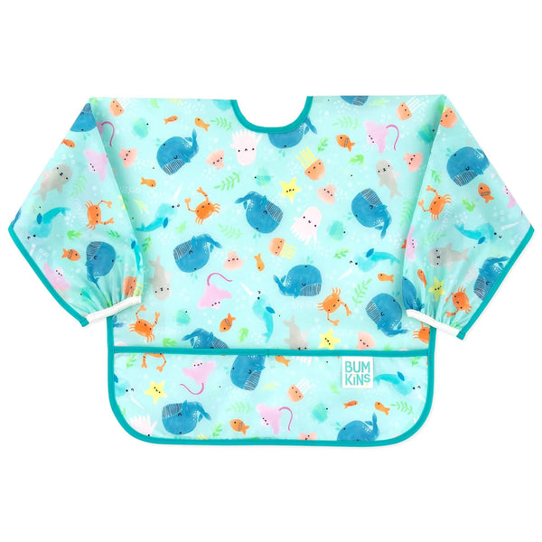 Bumkins Bibs, Baby and Toddler Girls and Boys, Long Sleeve, Lightweight Waterproof Fabric Smock