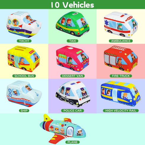 Set 1 10 47x30inches Dr.Rapeti Soft Toy Car for Babies Infants Toddlers Kids Oversize Play Mat Soft Toy Cars Washable