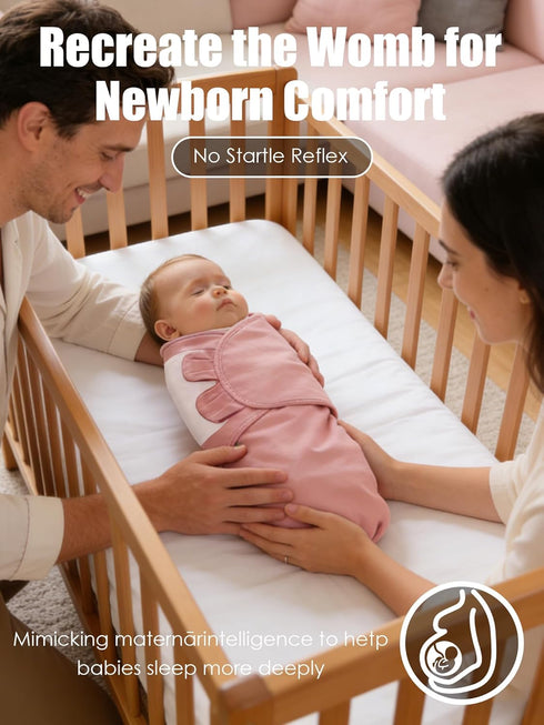 0-6 (3-Pack) 100% Newborn Swaddle Blanket Wrap Months - Adjustable Infant Sleep Sack, Cotton Anti-Startle Soothing