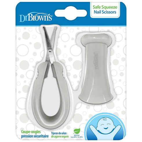 Dr. Brown's Safe Squeeze Nail Scissors with Rounded Blade Tip and 100%