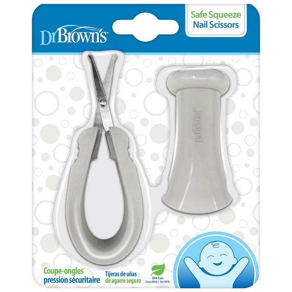 Dr. Brown's Safe Squeeze Nail Scissors with Rounded Blade Tip and 100%