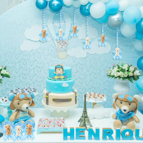 24 Remuuly Pcs Baby Shower Pacifier Necklaces with Plush Bears Its a Boy Acrylic Pacifier Necklaces for Guest Baby