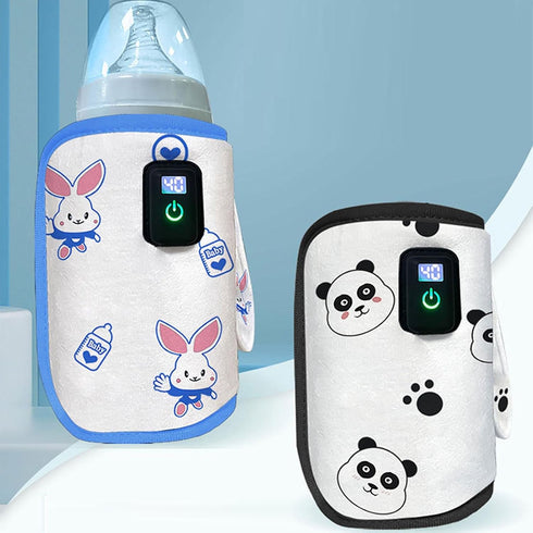 Sunisfa Baby Bottle Warmer, Fast Heat Milk Warmer with Insulation Sleeve, Accurate Temperature Display, for Outdoor