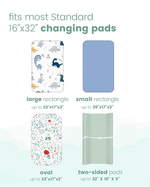 TOTCHILL 2 Pack Extra Stretchy Changing Pad Cover, Ultra Soft Premium Jersey Knit Changing Pad Sheets, Unisex for Boys