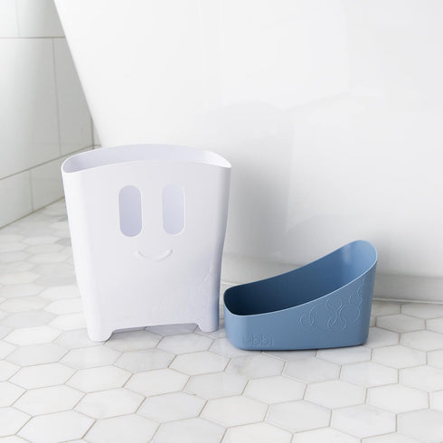 Ubbi Freestanding Bath Toy Organizer with Removable Drying Rack Bin for Toddlers, Cloudy Blue