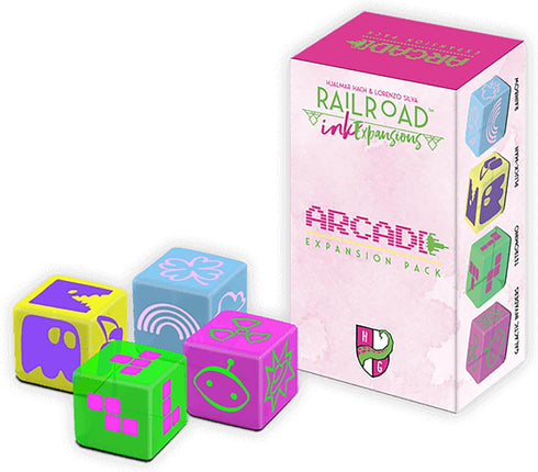 Railroad Ink Challenge: Arcade Expansion Pink - Add to Any Base Game for 1 to 6 Players, Ages 8 and Up