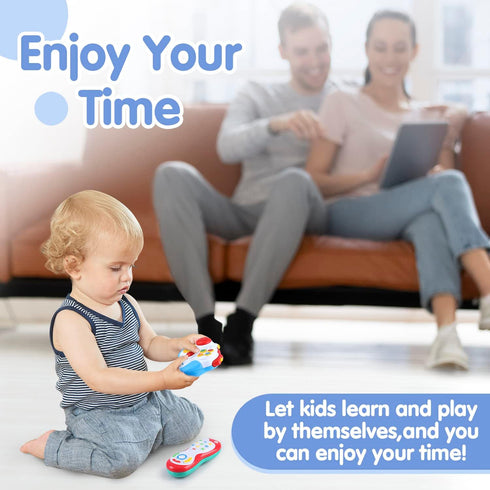 PLAY Baby Controller Toy - Bilingual Learning Toys, Pretend Video Game Controller & TV Remote Combo