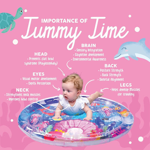 Tummy Tummy 3 KooKooBaby Time Water Mat for Babies - Xtra Large Sensory Baby Water Mat for Time & Motor Development