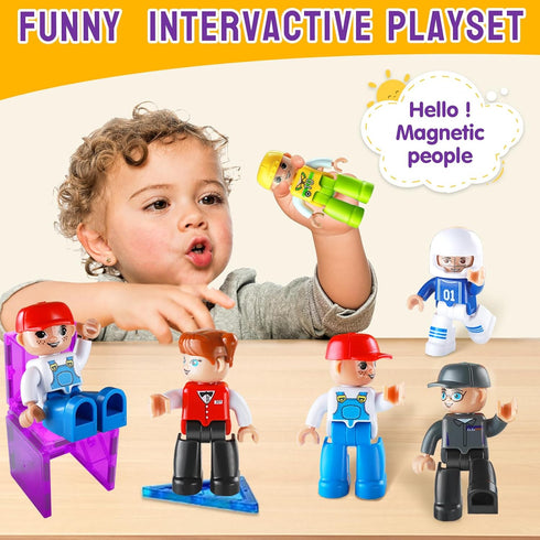 Kids-15pcs,3Community Set 3 4 5 6 7+,Creative Pack Large Magnetic People Figures for Helpers Toys People Perfect