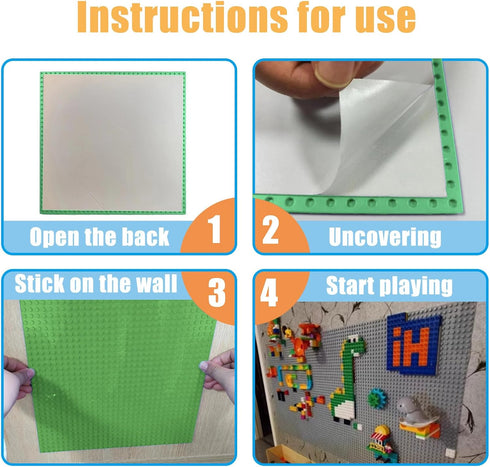 8 Pack Peel and Stick Baseplates - Stickers Baseplates Compatible with All Major Brands (10 inch x 10 inch, 8 Green)