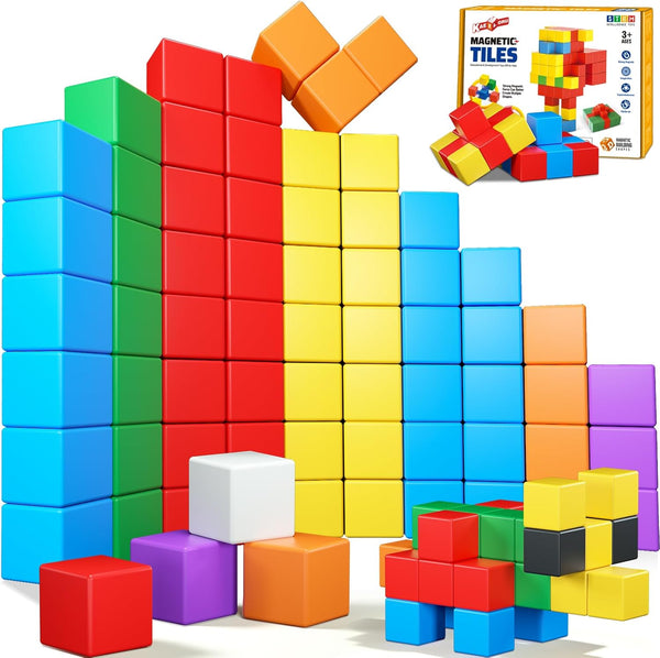 32 PCS Magnetic Blocks for Toddlers Age 3-5, STEM Educational Cubes, Christmas Birthday Gifts for Kids
