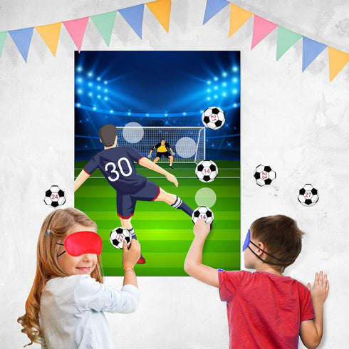 ELECLAND Pin The Soccer Game for Kids - Pin The Soccer on The Goal with Stickers, Football Party Games for Classroom