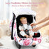 Winter Car Seat Cover Baby with Sunshade & Dual Zipper Windows - Minky Bubble Lined Windproof Soft Shell, Warm Newborn