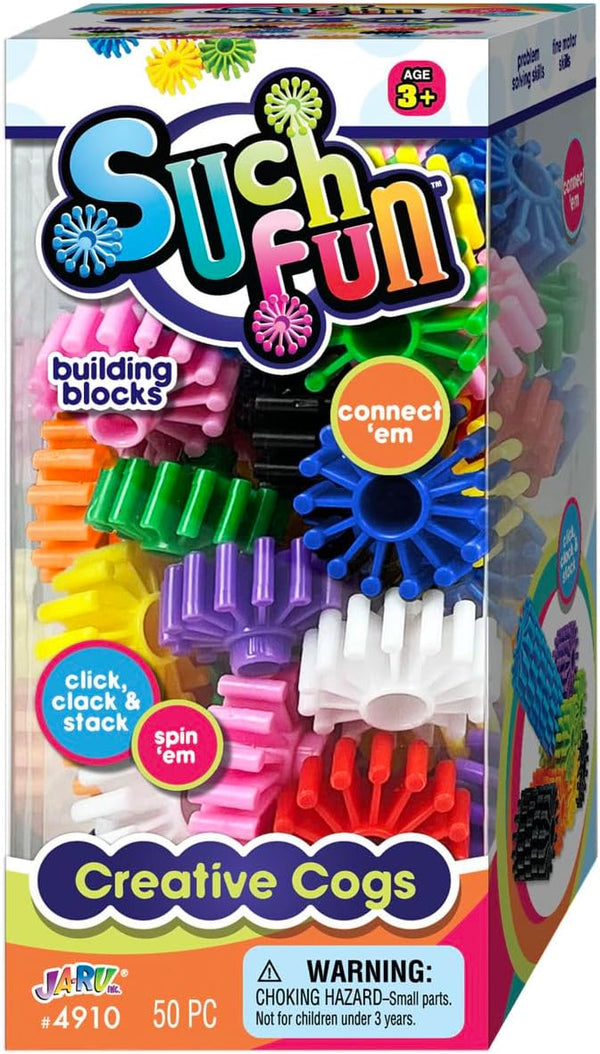 JA-RU Building Blocks Spinning Toy (Pack of 1) Creative Cogs. Click, Clock,