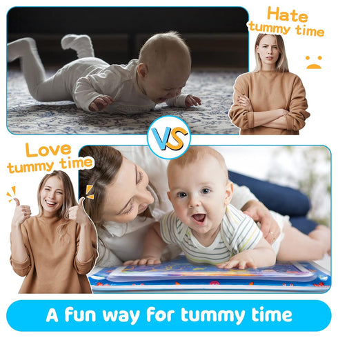 Tummy Time Water Mat?Inflatable Tummy Time Water Play Mat for Babies, Infants and Toddlers 3 to 12 Months Promote Development Toys Baby Gifts by Yeeeasy