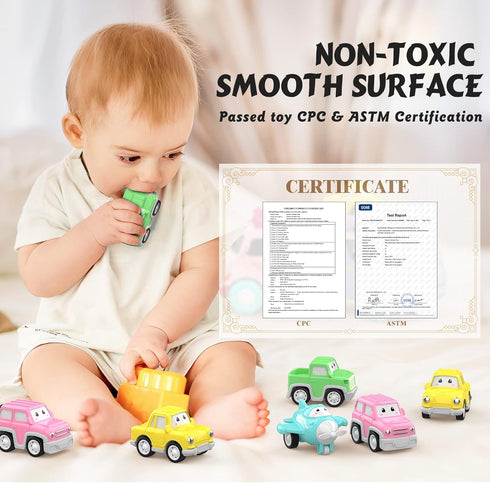 1 2 3 5-in-1 LASCOTON Toys for Year Old Girl, Carrier Truck for Toddler Girl, Friction Power Toy Cars with Light