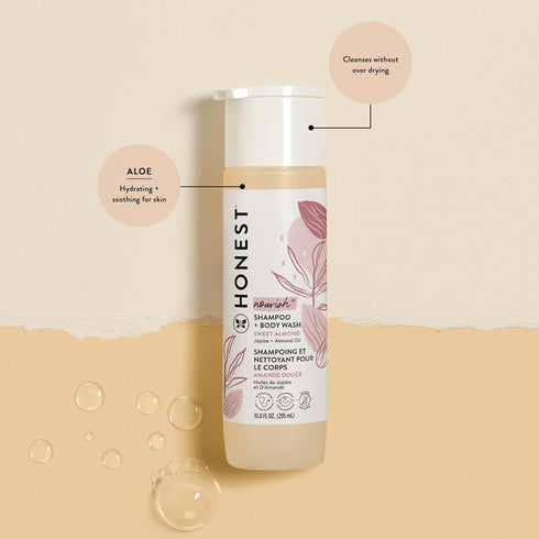 2-in-1 18.5 oz The Honest Company Cleansing Shampoo and Body Wash Face Lotion Bundle Gentle for Baby Naturally Derived